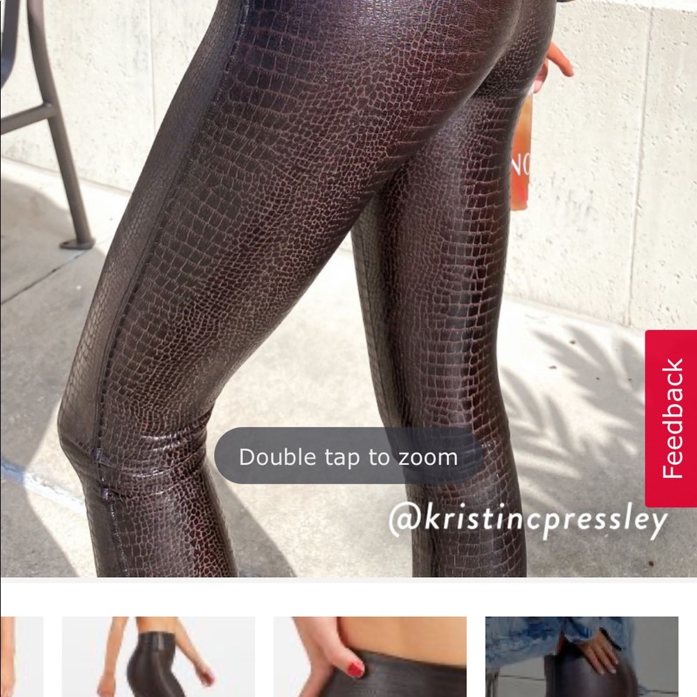 Faux leather croc legging spanx